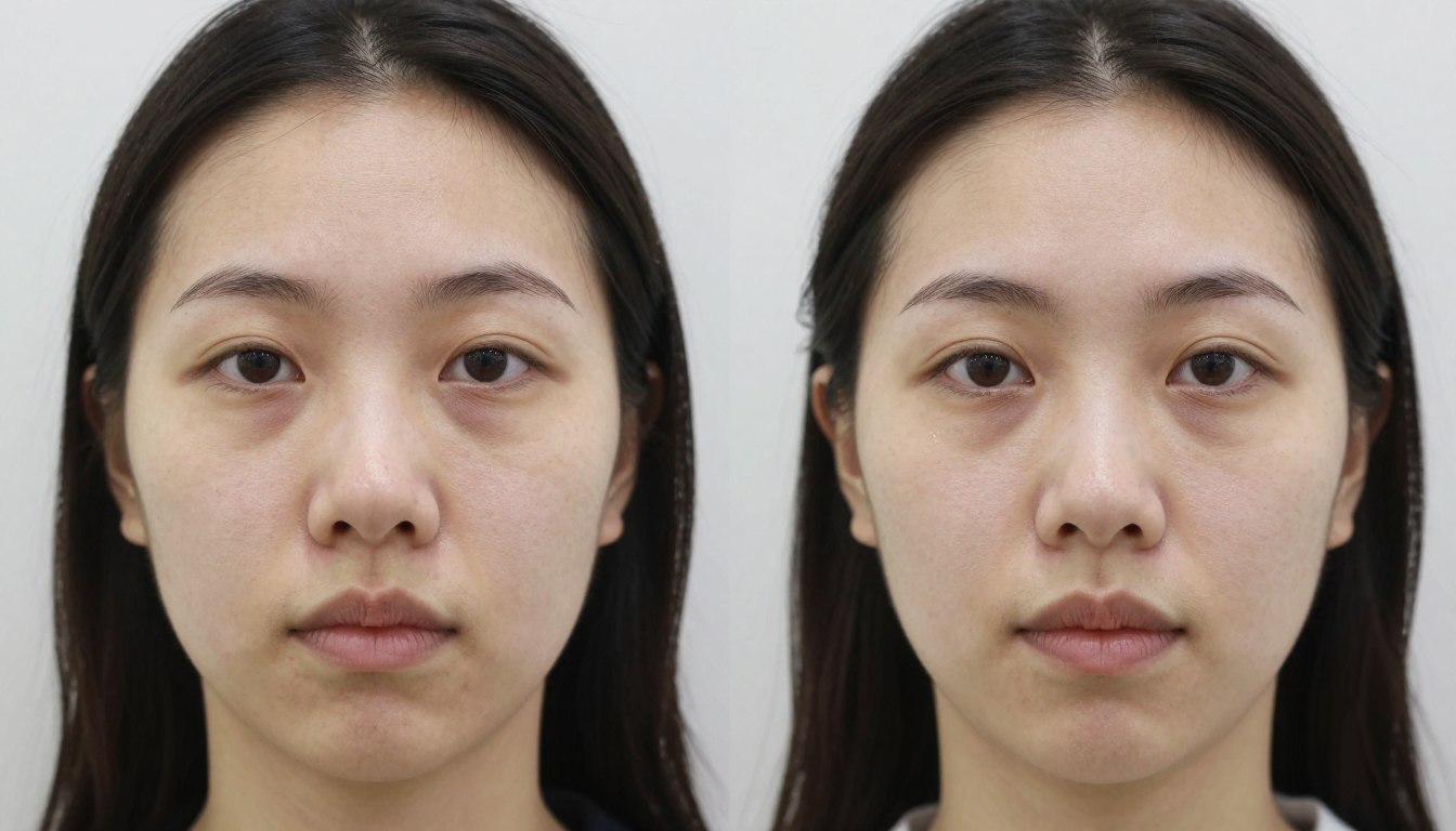 Before and after comparison showing natural-looking results from anti-wrinkle treatments performed by dentist Before and after comparison showing natural-looking results from anti-wrinkle treatments performed by dentist