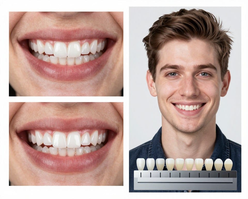 Before and after teeth whitening comparison