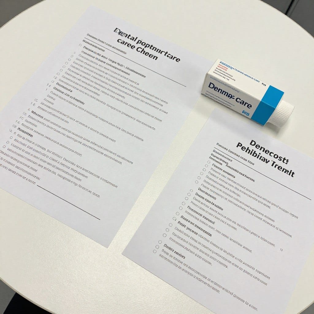 Dental aftercare instruction sheet