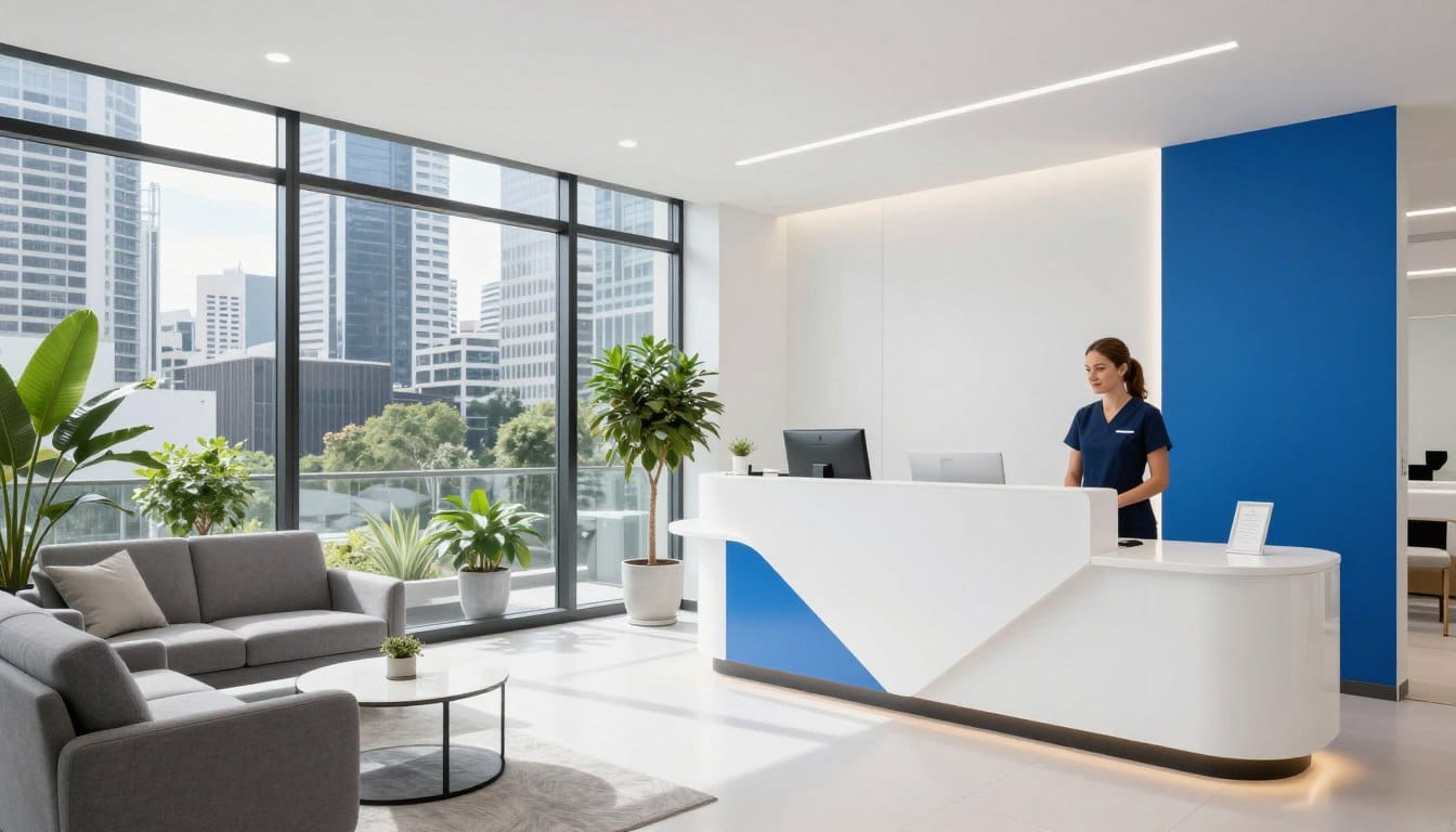 Modern dental clinic reception in Sydney CBD showcasing best dentists in Sydney NSW