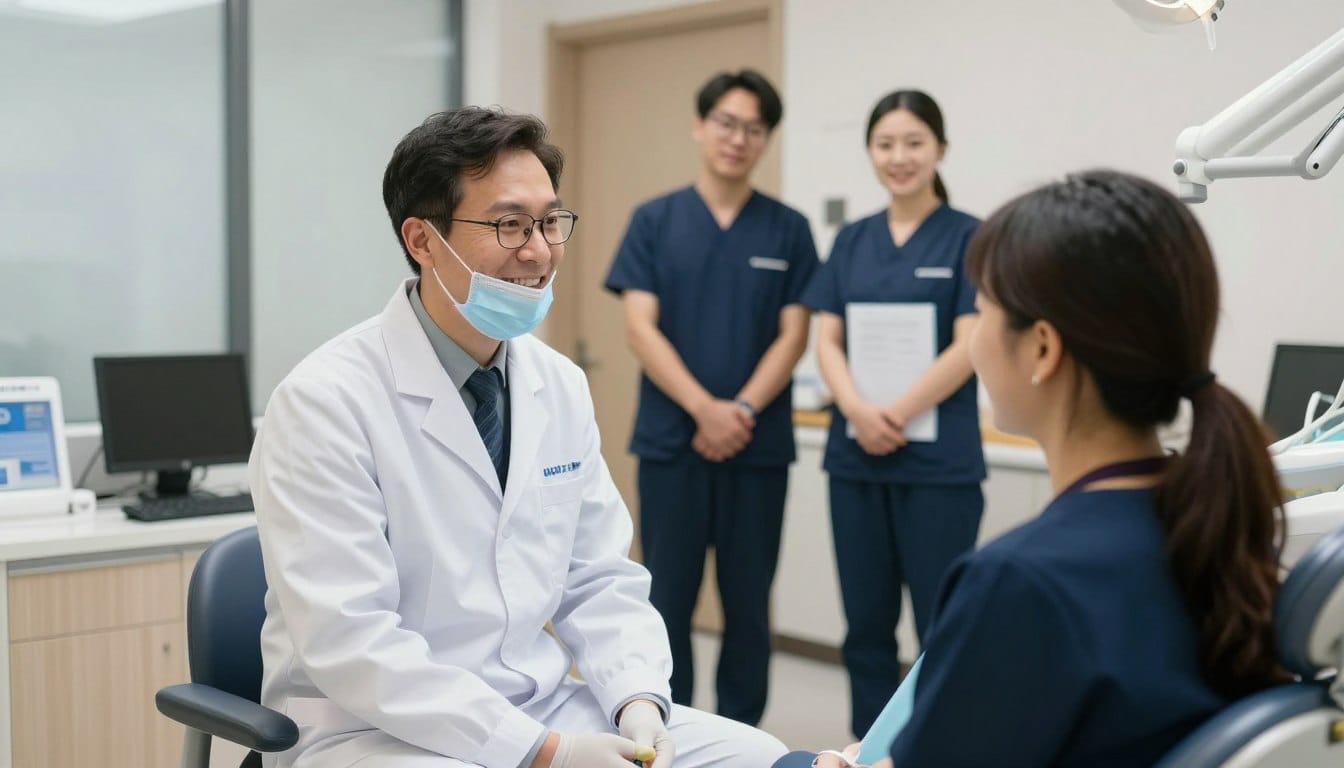 New patient consultation at dental office