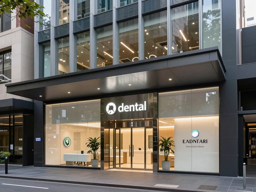 Sydney Premier Dental modern clinic exterior in Sydney CBD Sydney Premier Dental modern clinic exterior in Sydney CBD
