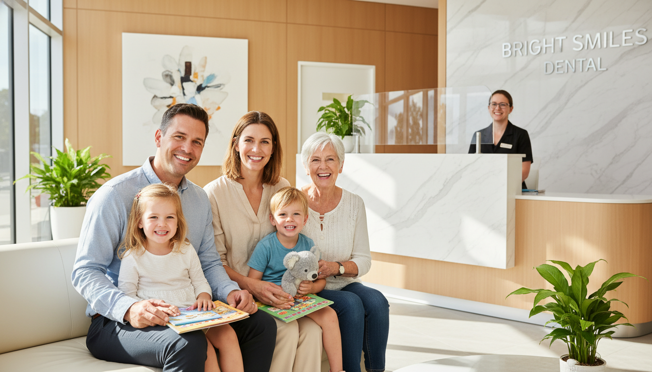 Happy family with children at My Smile Doctors Parramatta dental practice