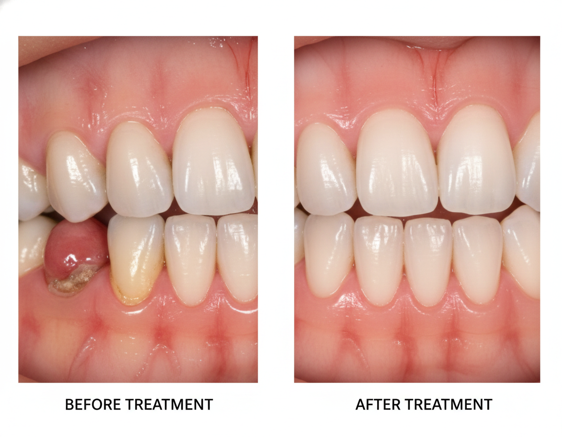 Healthy gums after periodontal treatment at My Smile Doctors Parramatta Healthy gums after periodontal treatment at My Smile Doctors Parramatta