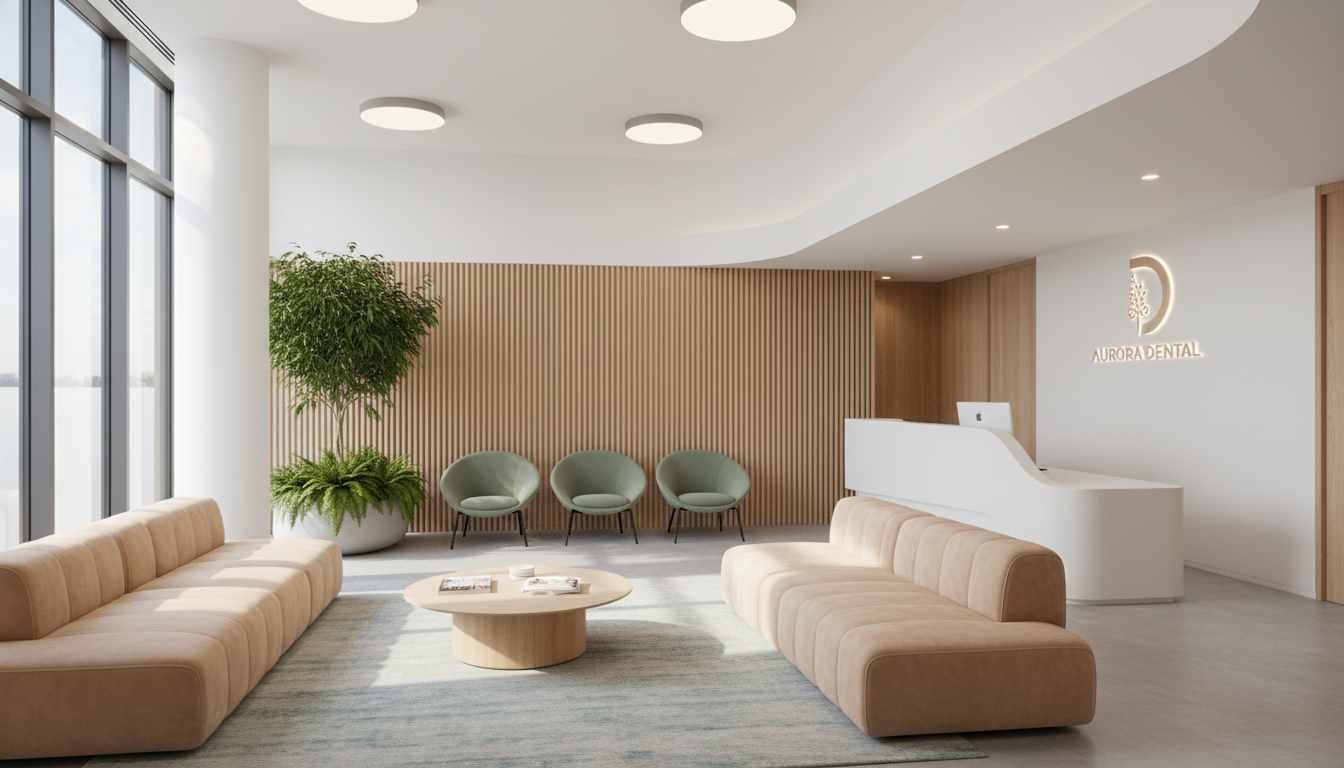 Modern dental clinic reception area at My Smile Doctors Dentist Parramatta with comfortable seating