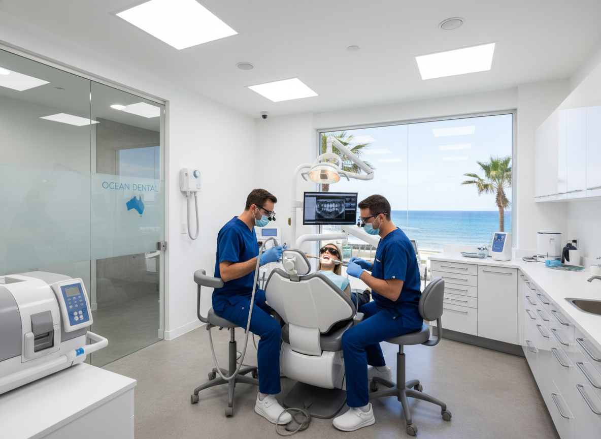 My Smile Doctors dental team performing cosmetic dentistry procedure with modern equipment My Smile Doctors dental team performing cosmetic dentistry procedure with modern equipment
