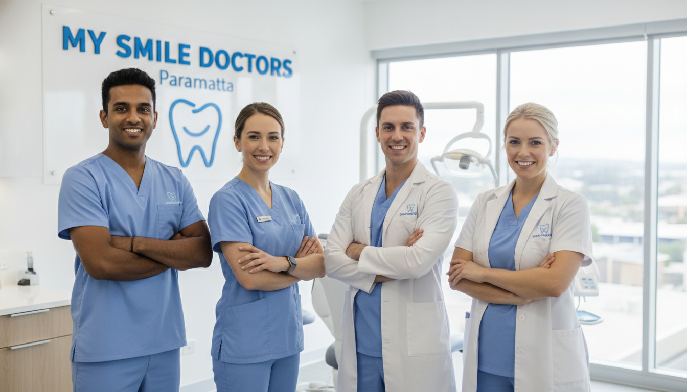 Welcoming dental team at My Smile Doctors Parramatta ready to help families with tongue tie concerns