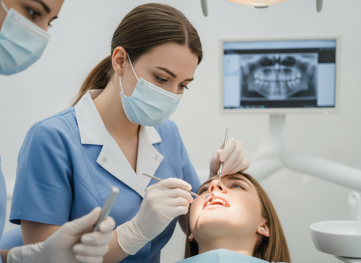 Comprehensive dental examination detecting early problems Comprehensive dental examination detecting early problems